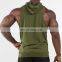 Custom Loose plus size hooded training running jumper quick-drying men sports sleeveless hoodies