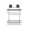 Bathroom Storage Two Layer Iron Wire Rack Black Electrophoresis Suction PS Box