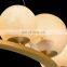 Modern Dining Room Alabaster Ball Pendant Light LED Luxury Brass Gold Decorative Hanging Lighting Chandelier