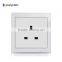 13A multi socket with 2 USB white glass panel wall power switched socket