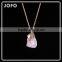 Factory Supply Hot Selling Rose Quartz Natural Stone Necklace Drusy Agate Gems Pendant Necklace SMJ0120