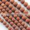 2.0mm Large Hole Hot Selling Round Matte Red Jasper Gemstone Loose Beads Approximate 15.5 Inch