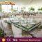 hotel crystal chandelier table/square glass crystal dining hotel table