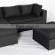Wholesale black Alum +PE rattan+cushion rattan sectional sofa set for sale