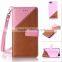 Double color wallet leather case with strap stand case with inside TPU for iphone 6S 4.7'' 5.5'' Phone accessory