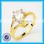 Artificial crystal gold ring necklace 2pcs set western wedding ring sets