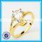 zirconia engagement gold ring necklace set round diamond jewelry set