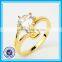 Real zircon wedding gold ring necklace set fashion 18k gold jewelry set