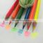 7" standard size triangular shape soft wood neon color pencil
