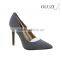 OP18 pointed toe high heel suede leather upper size range 35-42 dark gray women official work dress shoes