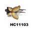 fancy rhinestone plastic african butterfly hair pin plastic hair clips