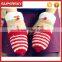 V-379 Handmade cute father christmas stripe cartton winter hand warmer gloves with button mitten glove