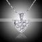 Women Girl Crystal Pendant Silver Chain Heart Necklace Jewelry