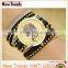 Fashion new design multilayer leather rhinestone wrist bracelet elephant watch