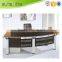 office reception desk white table green dampers with Iron frame Modern