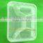 white 4 compartment disposable lunch box with clear lid