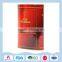Red oval metal tin can for biscuits packing