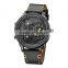 WEIDE Universe 3 Time Zones Watch Men Sport Water Resistant 3ATM Quartz Original Leather Strap Men's Watches