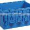 Attached lid container for material handling