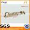 Custom gold metal letter logo metal label for handbags wholesale