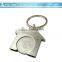 Promotional metal trolley coin keychain with logo