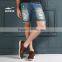 ERKE mens classcial denim jeans shorts casual straight short with button closure zipper fastener wholesale/OEM