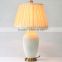 Factory wholesale home decor oriental ceramic table lamp for hotel design with fabric shade