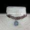 Red elastic nylon rope with antique brass sunflower choker necklace