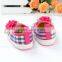 Newest selling kids latest dress shoes western pink flower baby shoes
