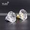 1 1/2 inch clear zinc base gold finish flower shape glass knob