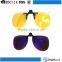 Hot sale designer fashionable blue mirror lens male clip on hat flip up polarized sunglasses for plastic frames