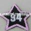 100% fashion design embroidery sequin patch with applique embroidery star patches three color design for cloting