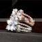 Wholesale  fashion jewelry gold/silver clear crystal luxury wedding piston ring