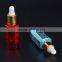 10ml UV gel blue red colored glass essential oil bottle with glass pipette dropper