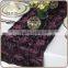 Plain dyed Pattern and Satin fabric,100% polyester satin Material Satin Rose Embroidery Table Runner/wedding deco rosette table