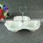 Porcelain Divided New Style Fruit Plate With Metal Handle
