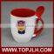 unique sublimation double color special coffee mug with spoon for sale