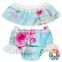 100% Organic Cotton Red Floral Bloomer Set For Diaper Girl Shorts