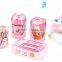 4pcs plastic bathroom set with different colour and decal