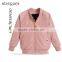 Girls Fancy Frock Design With Pink Silky Smooth 'Hearts' Jacket Fashion Pattern Of Children's Jacket HSJ7603