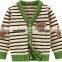 new design trendy branded v-neck patch stripe knit boys kids winter cardigan sweater