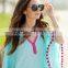 size S,M,L,XL western light blue pom pom surf beach ponchos for women