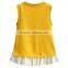 Sleeveless kids summer knit dress new style baby girl frill dress