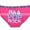 2017 New Fashion Print Design Lady Hipster Thongs OEM Cutomized Logo Stretch Elastic Band 95%Cotton 5%Spandex Women Underwear