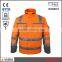 Safety 300D Oxford Parka hi vi Bomber Jacket Protective Clothing