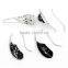 Copper Earring Wire Hooks Leaf Antique Silver 3cm x 1.4cm