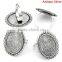 Adjustable Wired Rings Oval Antique Silver Cabochon Setting 19.9mm Ring Setting