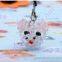 4mm Bicone Crystal 3d Beaded Pig Head Charm Iphone4 Ornament