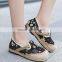 black snowflake women homemade linen sandals comfortable fisherman shoe folk slippers/Chinese ethnic flavor casual linen shoes