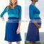 turquoise colour block nursing dress wholesale maternity wear muslim